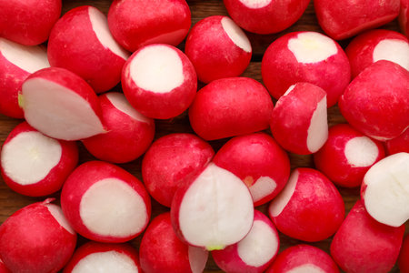 fresh ripe radish as backgroundの写真素材