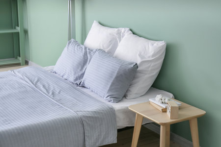 Interior of comfortable modern bedroomの写真素材