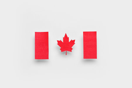 Flag of Canada on white backgroundの写真素材