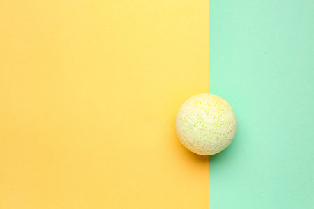 Bath bomb on color backgroundの写真素材