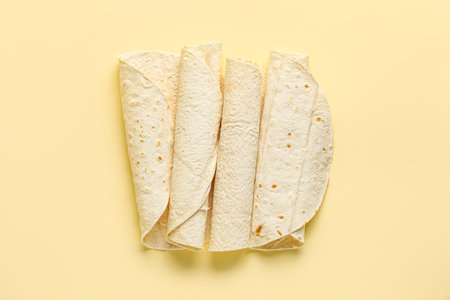 Thin lavash on beige backgroundの写真素材