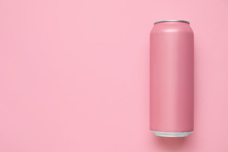 Can of soda on pink backgroundの写真素材