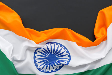 Flag of India on dark background
