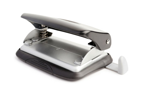 Hole punch on white backgroundの写真素材