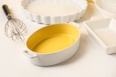Set of different kitchen utensils for baking on color background, closeupの写真素材