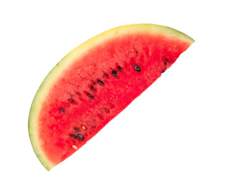 Piece of fresh watermelon on white backgroundの写真素材