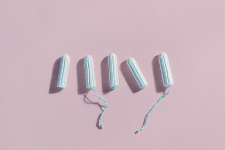 Menstrual tampons on lilac backgroundの写真素材