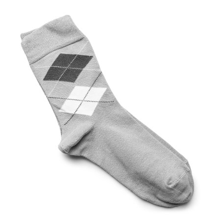 Cotton sock isolated on white backgroundの写真素材