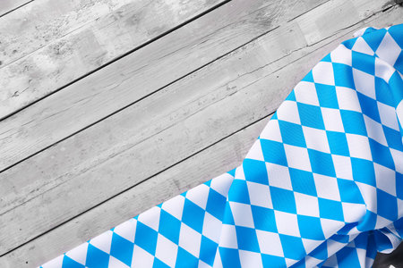 Flag of Bavaria on gray wooden backgroundの写真素材