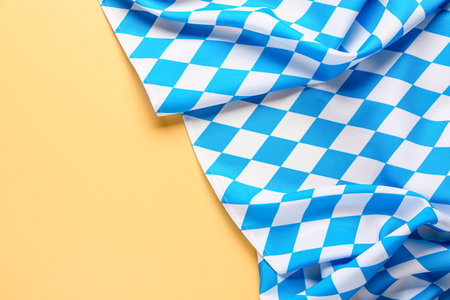 Flag of Bavaria on orange backgroundの写真素材