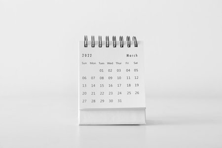 Flip calendar for March on light backgroundの写真素材