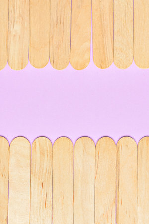 Ice cream sticks on purple backgroundの写真素材