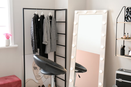 Stylish interior of modern makeup roomの写真素材