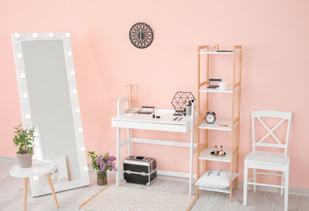 Stylish interior of modern makeup roomの写真素材