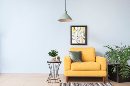 Beautiful interior of modern living roomの写真素材