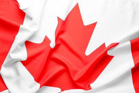 Flag of Canada on white background, closeupの写真素材