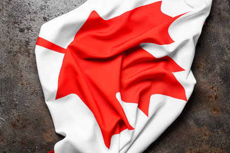 Flag of Canada on grunge background
