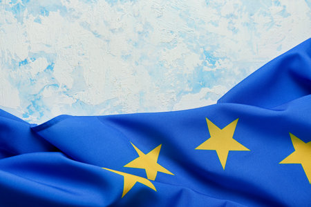European Union flag on blue background