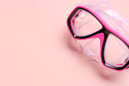 New swimming mask on pink background, closeupの写真素材