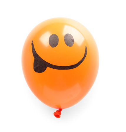 Funny Halloween balloon on white backgroundの写真素材