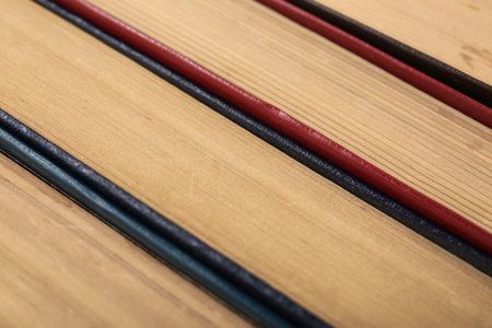 Closeup view of stacked old books as background