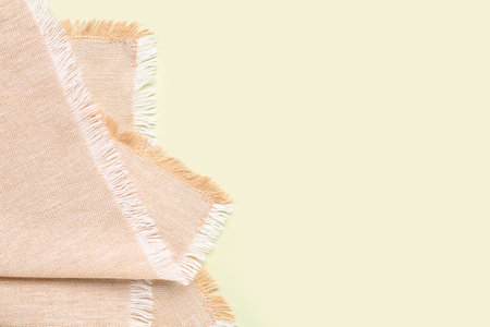 Clean folded napkin on color backgroundの写真素材