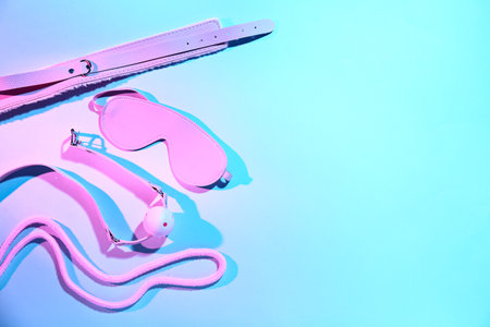 Sex toys on color backgroundの写真素材
