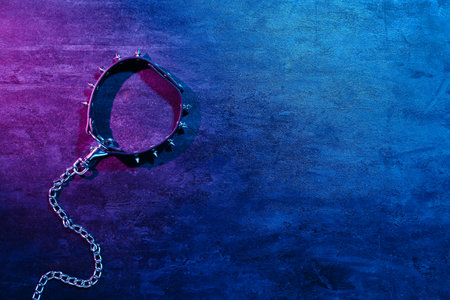 Collar from sex shop on dark backgroundの写真素材
