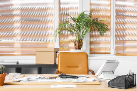 Workplace of FBI agent in officeの写真素材