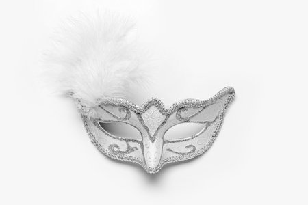Beautiful carnival mask on white backgroundの写真素材