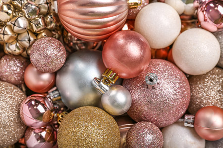 Colorful Christmas balls as backgroundの写真素材