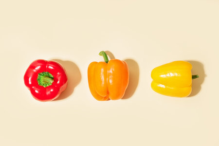 Fresh bell peppers on white background