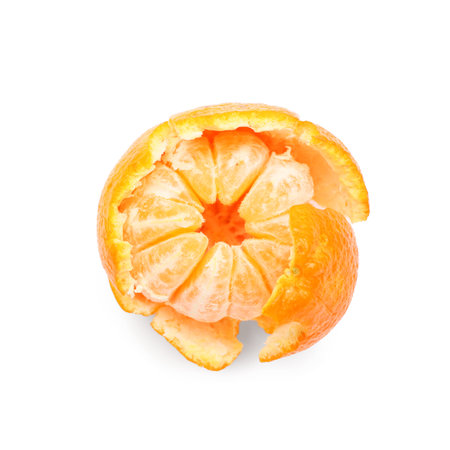Fresh tangerine on white backgroundの写真素材