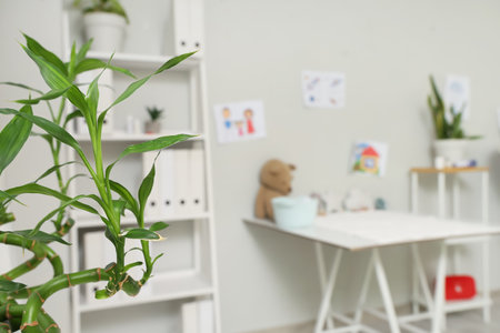 Bamboo stems in pediatrician's office, closeupの写真素材