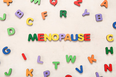 Word MENOPAUSE with letters on white backgroundの写真素材