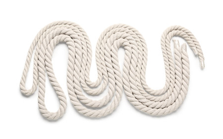 Long ropes on white background
