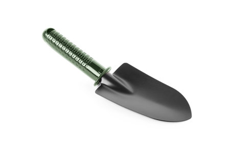 Black shovel on white backgroundの写真素材