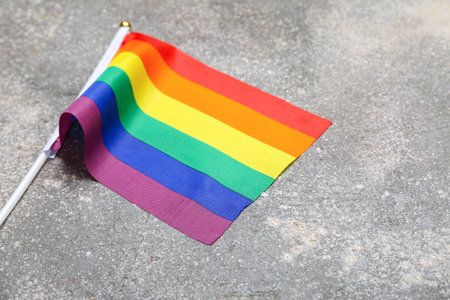 LGBT flag on gray background