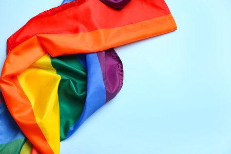 LGBT flag on blue background