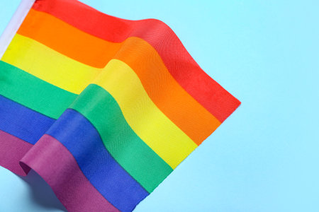 LGBT flag on blue backgroundの写真素材