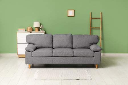 Comfortable sofa in interior of living room
