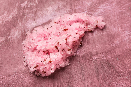 Natural body scrub on color grunge backgroundの写真素材