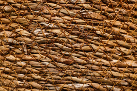Wicker texture as background, closeupの写真素材