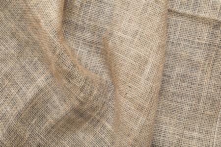 Texture of burlap cloth, closeup view
