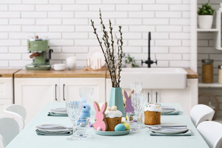 Dining table served for Easter celebration
