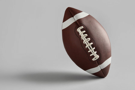 Rugby ball on grey backgroundの写真素材