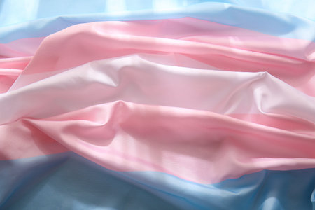 Closeup view of transgender flag