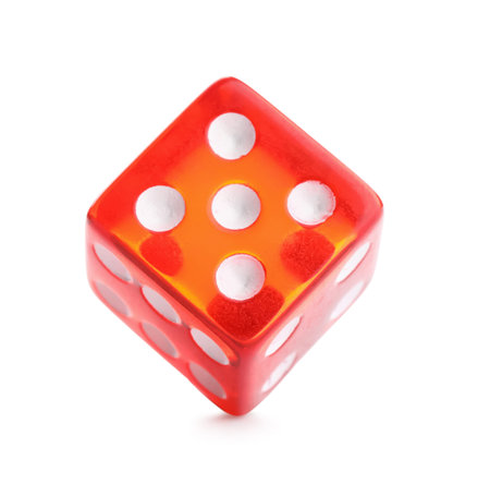 Red dice on white backgroundの写真素材