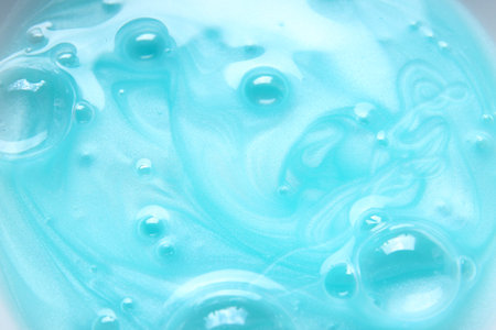 Texture of shower gel with bubbles, closeupの写真素材