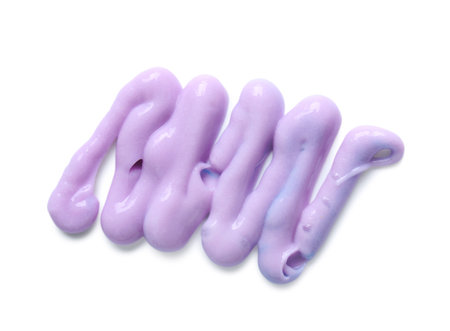 Zigzag made of shower gel isolated on white backgroundの写真素材